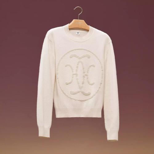 HERMES爱马仕 22年秋冬 女士 长袖衬衫 Pull manches longues motif ??H Lift?? H2H2631D1