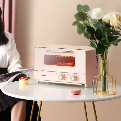 Midea/美的 PT12AO 家用台式迷你电烤箱-清新粉 mini美食箱【新品】