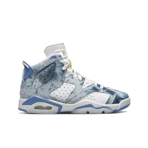 Nike/耐克 Air Jordan 6 AJ6 女款 水洗丹宁 高帮 运动 休闲 篮球鞋 DM9045-100