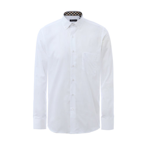 Aquascutum/雅格狮丹 棉质翻领男士长袖衬衫 衬衣 男装