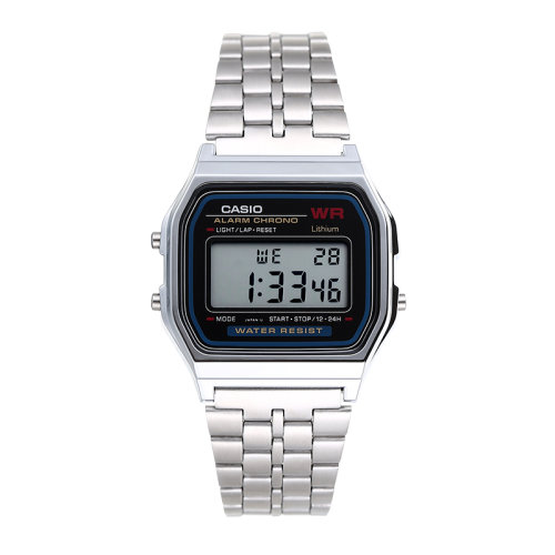 CASIO/卡西欧手表 小银表复古方块手表多功能电子表男A159WA-N1