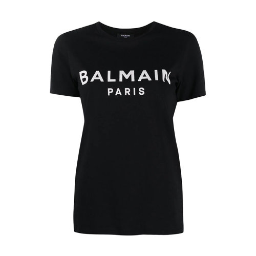 BALMAIN/巴尔曼 女装 时尚百搭 品牌字母LOGO 圆领 女士棉质短袖T恤 VF11350B019 EAB HKY012467