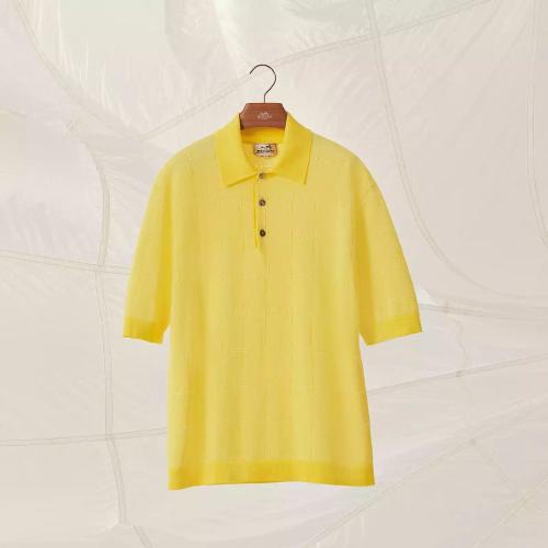 HERMES爱马仕 22年秋冬 男士 短袖Polo Polo corps boxy ??H en Carreaux?? H257380HA27SM