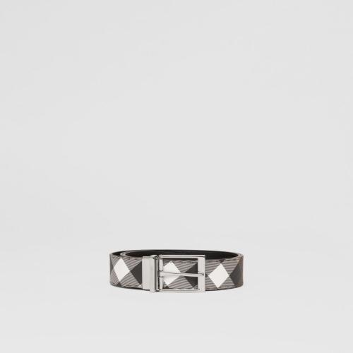 BURBERRY 22年秋冬 男士 双面两用格纹拼皮革腰带 80527931