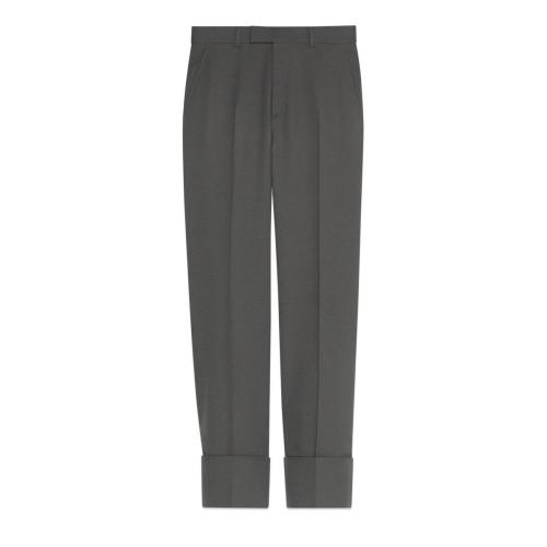 GUCCI古驰 22年秋冬 男士 斜纹织物长裤 702326 Z798C 1101