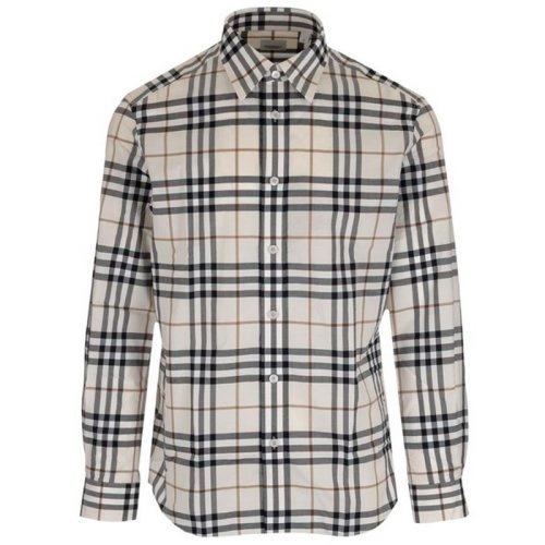 BURBERRY/博柏利 男士米白色棉质长袖衬衫 8050275 PLFSX