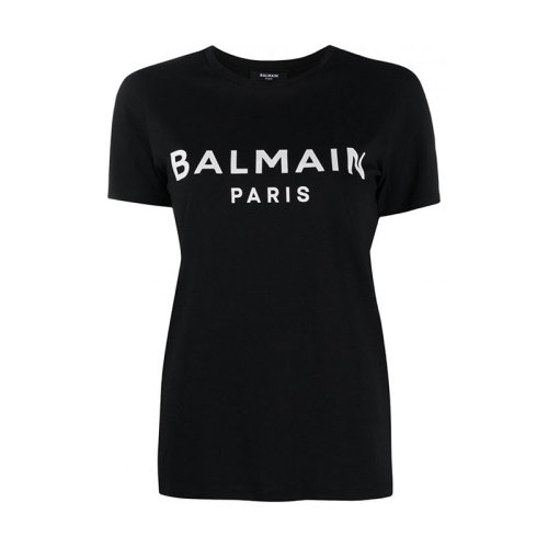 BALMAIN/巴尔曼 女装 品牌字母LOGO 圆领 女士棉质短袖T恤 VF11350B019 EAB HKY210468