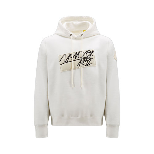 Moncler/蒙克莱 22年秋冬新款 1952系列 男士本白色纯棉徽标图案连帽卫衣H20928G00012809KX034